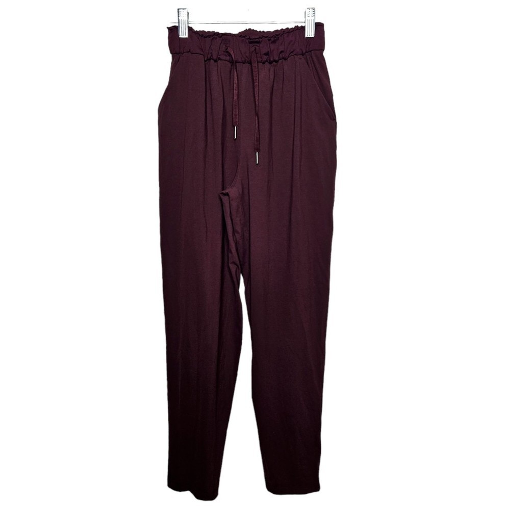 LULULEMON Keep Moving Pant 7/8 High-Rise Cassis Women's 2 W5CWDS Elastic Waist - Picture 2 of 8